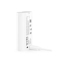 A Wyze refurbished product with a removable battery pack.