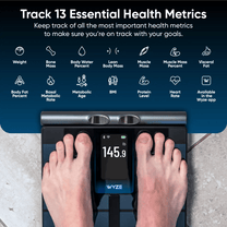 Wyze Scale Ultra BodyScan is a smart 8-electrode body fat scale that measures 13 body composition metrics, including BMI.