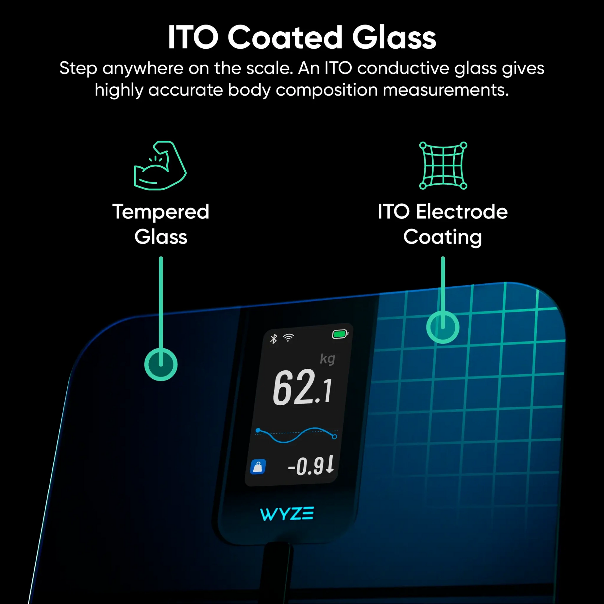 Wyze Scale Ultra measures 13 body composition metrics and displays your results on a large, easy-to-read screen.