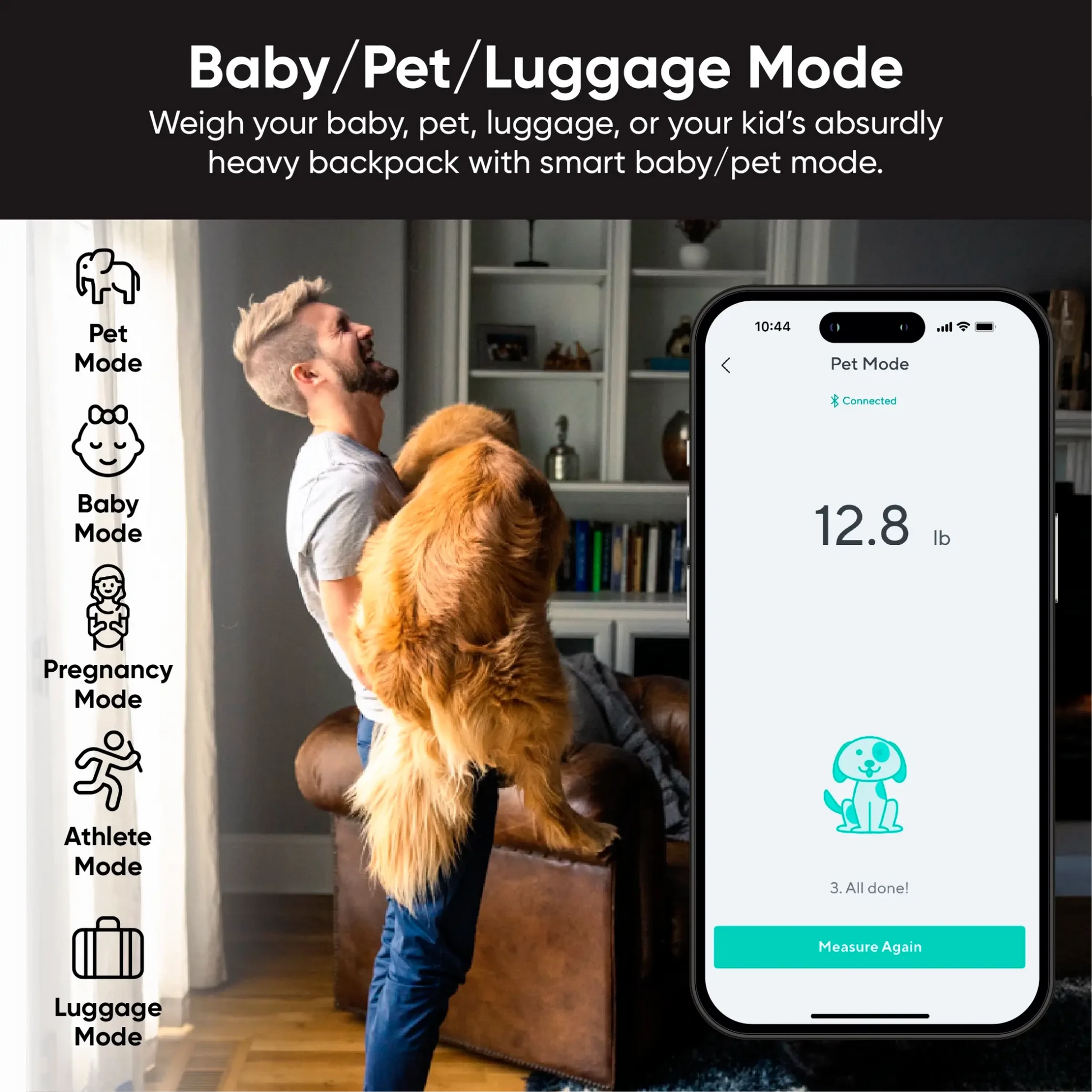 Wyze Scale Ultra measures 13 body composition metrics and displays your weight, BMI, and body fat percentage.
