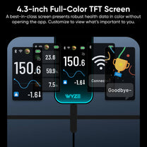A 4.3-inch full-color TFT screen that displays 13 body composition metrics and all without opening the app.