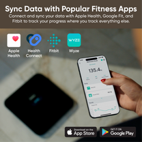 Wyze Scale Ultra measures 13 body composition metrics and displays your progress where you track your health.