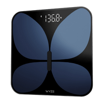 Wyze Scale X is a black and classic bluetooth smart scale that measures 13 body composition metrics and allows up to 8.