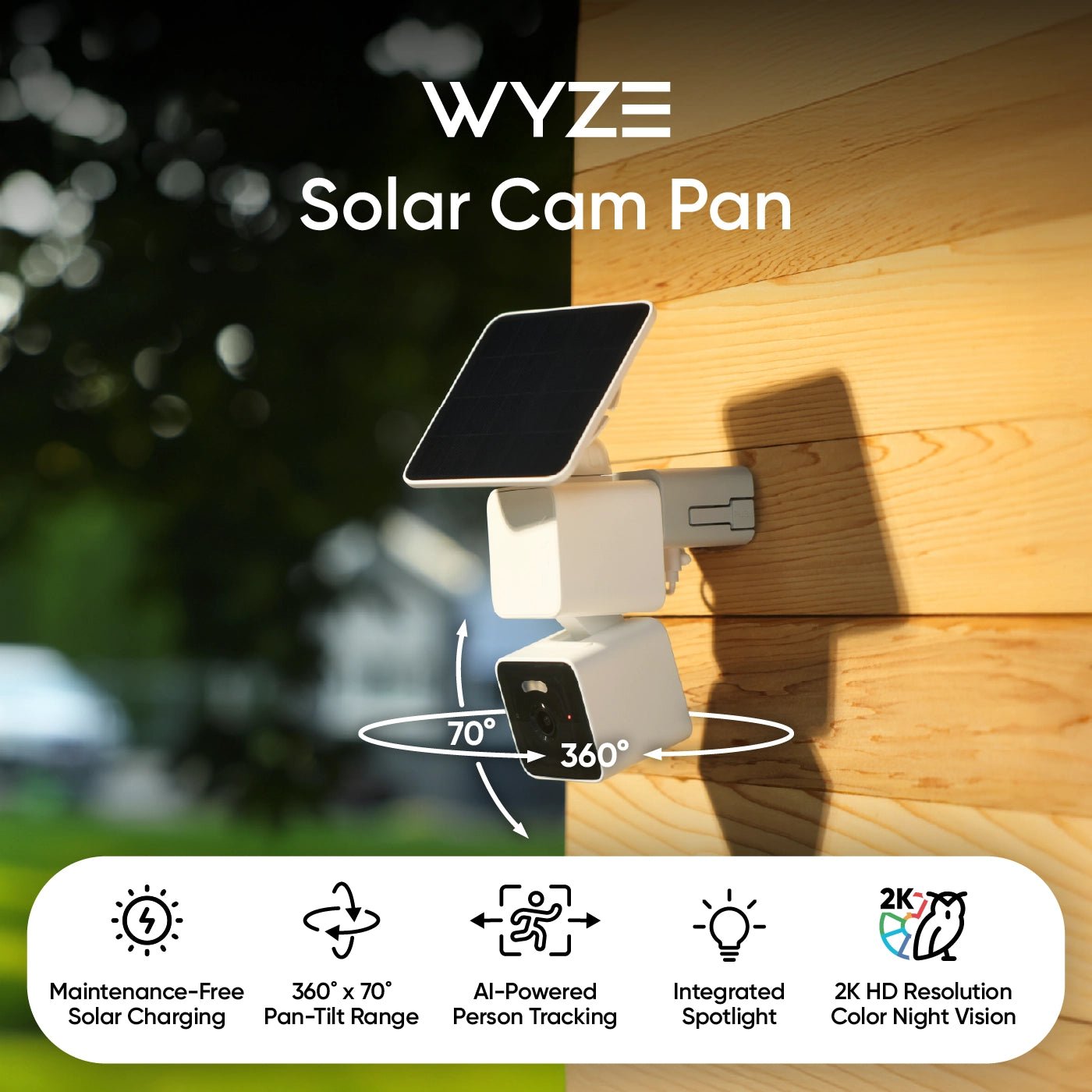 Wyze Solar Cam Pan 2K HD Solar Security Camera