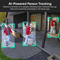Wyze Solar Cam Pan 2K is an AI-powered person tracking camera with 2K HD resolution and 360 pan and 70 tilt coverage.