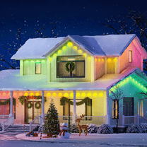 Long-lasting RGBIC LED permanent outdoor lights that offer 16 million colors and high brightness. 2 LEDs per meter and 40 lm.