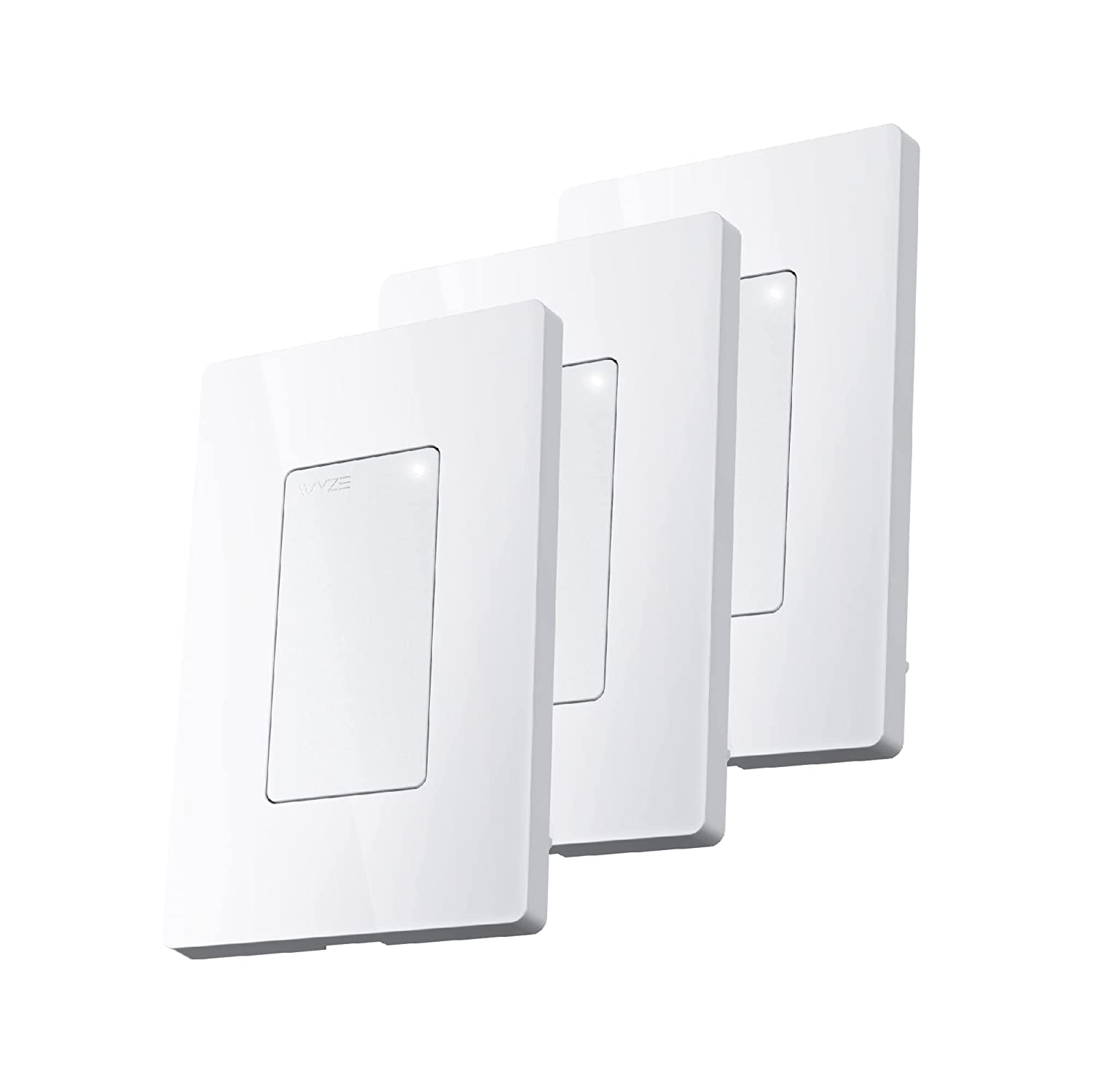 Three Wyze Switch units against a white background.