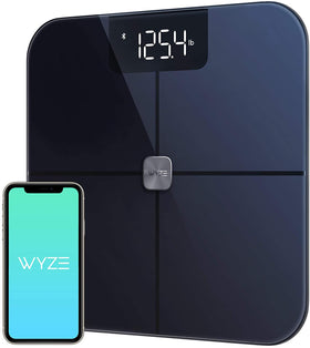 Wyze Scale showing weight and bluetooth icon on the screen