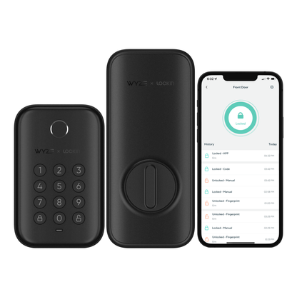 Wyze Lock Bolt with Wyze App open on a phone screen.