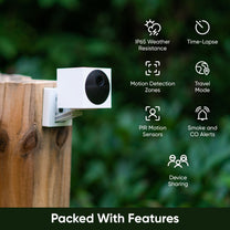 Wyze Cam Outdoor v2 Starter Bundle (Base Station + 1 Camera) with IP65 weather rating and wire-free.