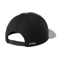 A black and grey cap with the word Wyze on it.