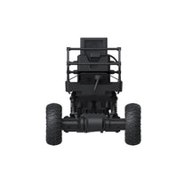 A black four-wheeler with a power bank.