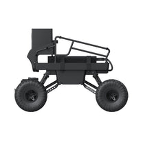 A black all-wheel drive vehicle with a 360-degree camera mount and LED headlight.