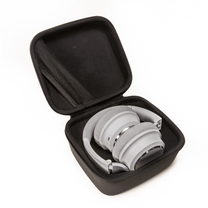 Wyze Noise-Cancelling Headphones in a black case.