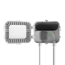 A weatherproof box for a sprinkler controller.